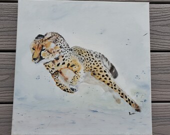 Acrylic Canvas Painting by Local Artist Rose Titled "Speed"