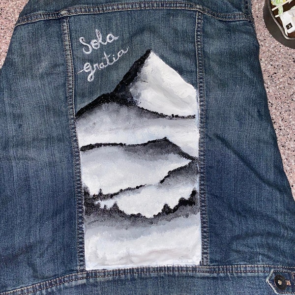 Painted Anime Jean Jacket Etsy