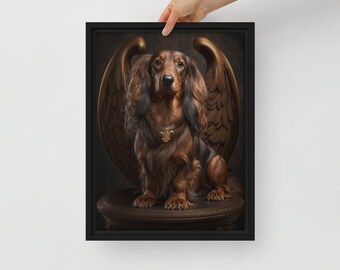 Framed canvas - A noble wiener dog rules over the egalitarian society he created.
