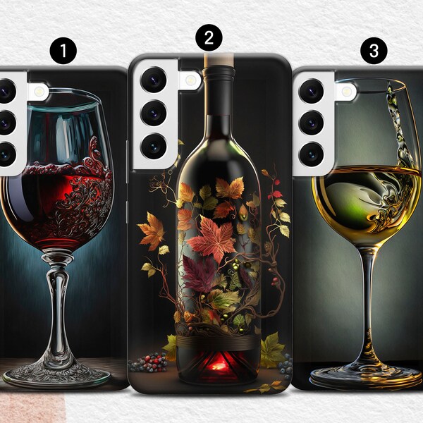 verre de vin Case, Une bouteille de vin Cover fit pour iPhone, Samsung et Google pixel