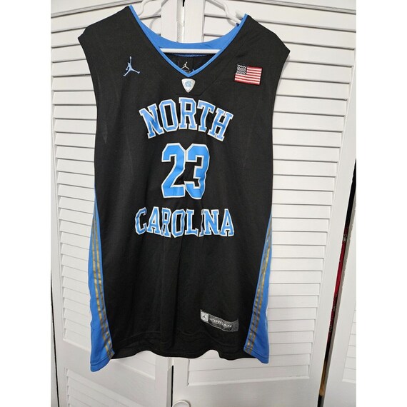 Jordan Nike UNC North Carolina Tar Heels Stitched Sewn Black 23 Jersey Sz L Etsy Australia