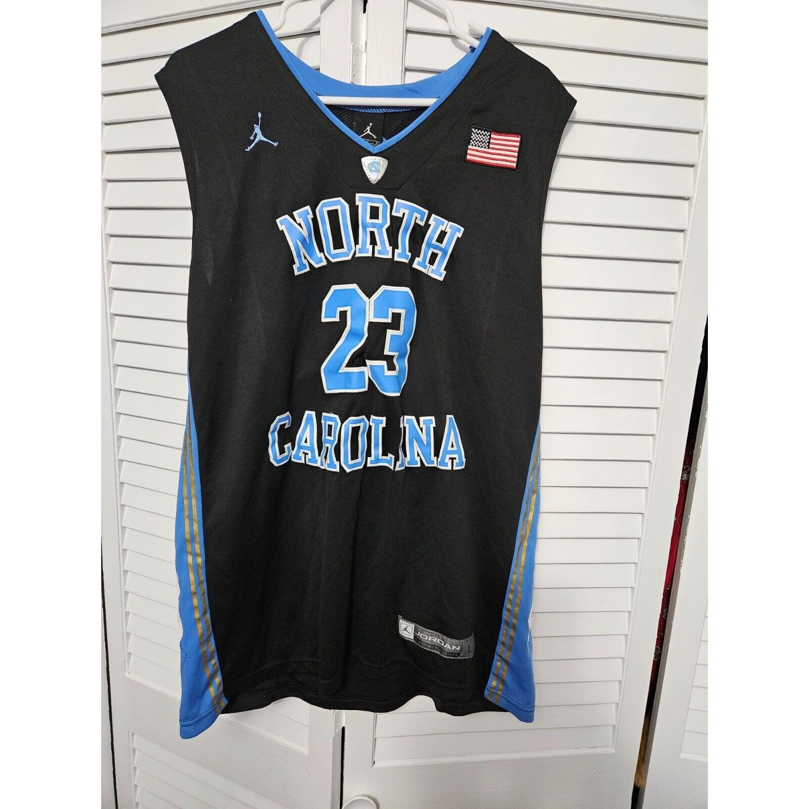 Jordan Nike UNC North Carolina Tar Heels Stitched Sewn Black 23 Jersey Sz L Etsy