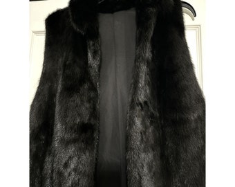 Gorgeous 100% Genuine Mink Fur Vest Black Excellent Condition. size S from Finland