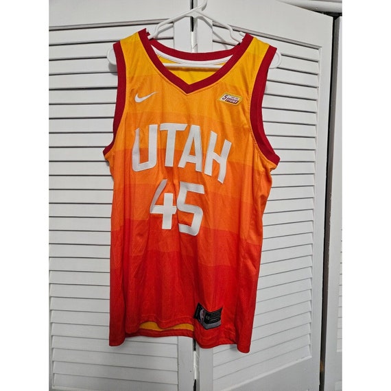 Nike Mitchell Utah Jazz 45 Orange Gradient City S… - image 1