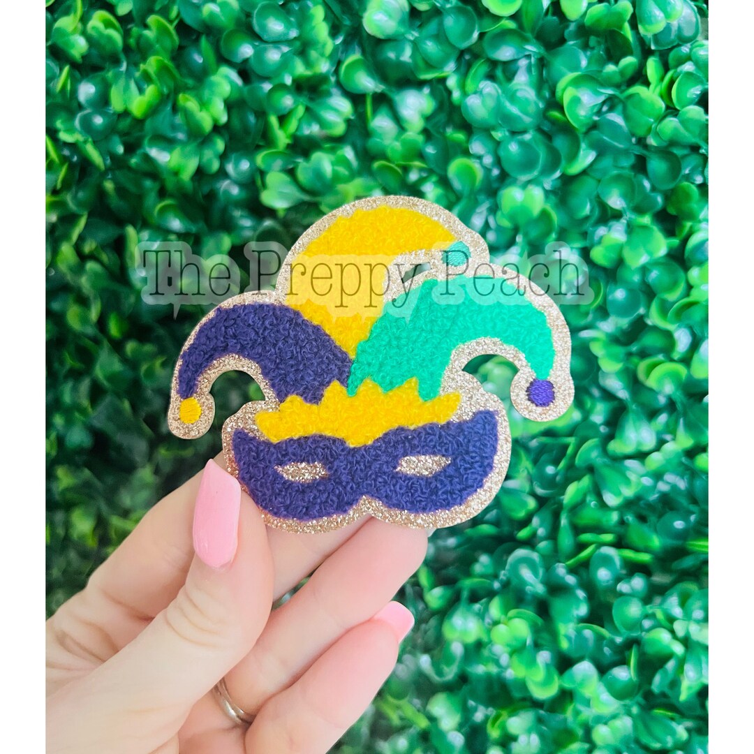 mardi gras crown patch
