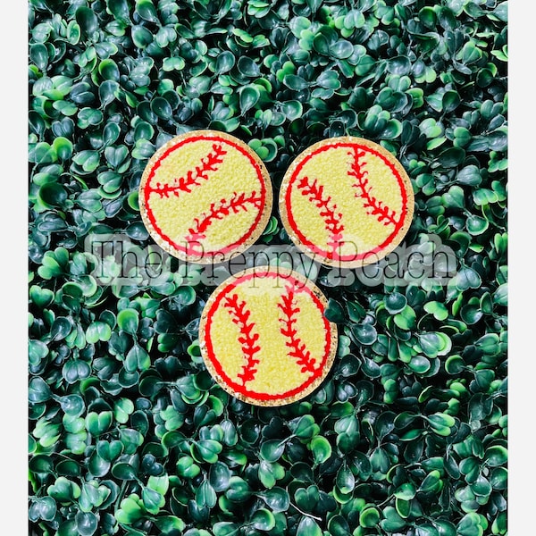 Softball Gold Glitter Iron On Chenille Patch |  Baseball Chenille Patch | Gameday Chenille Patch | Chenille Patch | Iron on Patch