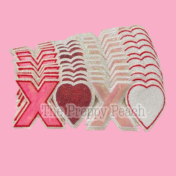 Rolled Embroidery Heart Patch - Bubblegum