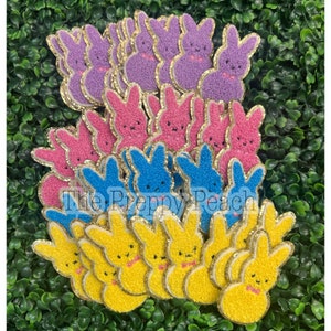 Peeps Chenille Patch | Easter Chenille Patch | Bunny Chenille Patch | Trendy Chenille Patch | Iron On Patch