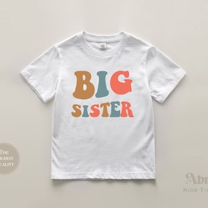 Retro-Big-Sister-Kleinkind-Shirt süßes Retro-Big-Sister-Kinder-Shirt natürliches Big-Sister-Kleinkind-T-Shirt Bild 1