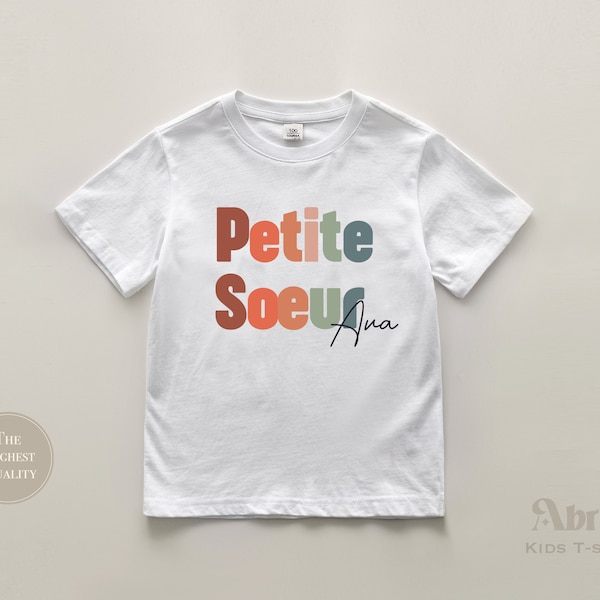 Petite Soeur  Toddler Shirt - French Silbling Natural Infant - Pregnancy Reveal Shirt -Custom Little Sister  - Name Shirt