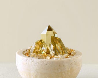 Cuenco de citrino para la manifestación | Regalo para mamás primerizas | Cristal curativo para la abundancia | Ritual de autocuidado | Decoración de energía positiva