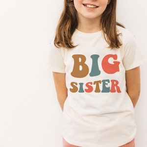 Retro-Big-Sister-Kleinkind-Shirt süßes Retro-Big-Sister-Kinder-Shirt natürliches Big-Sister-Kleinkind-T-Shirt Bild 8