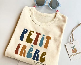 "Little Brother" T-shirt | Surprise Pregnancy Announcement | Baby Shower Gift | Sibling Outfit | Minimalist Design | Boho Tee