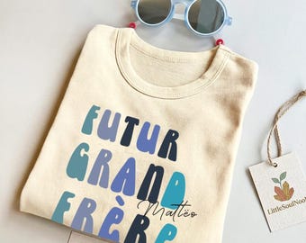"Future Big Brother" T-shirt | Surprise Pregnancy Announcement | Gift for Future Older Child | Sibling Outfit | Chic Minimalist Look