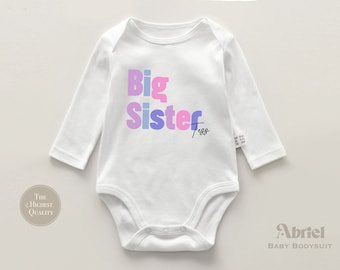 Personalized Big Sister T-Shirt - Cute Toddler Outfit - Surprise Pregnancy Reveal - Sibling Love - Custom Name Shirt