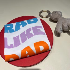 Rad Like Dad Baby Onesie - Funny Retro Bodysuit - I Love My Dad Natural Onesie