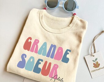 "Big Sister" T-shirt | Surprise Pregnancy Announcement | Older Daughter Gift | Sibling Outfit | Minimalist Design | Boho Tee