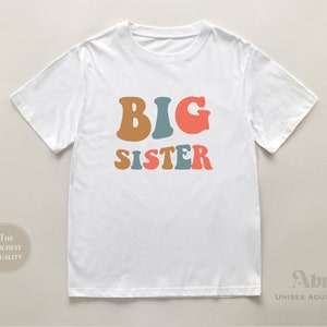 Retro-Big-Sister-Kleinkind-Shirt süßes Retro-Big-Sister-Kinder-Shirt natürliches Big-Sister-Kleinkind-T-Shirt Bild 4