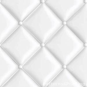 Könnte beinhalten: Weiße Lederpolsterung mit Rautenmuster und Knopfheftung.