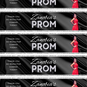 Black and Silver Prom Party Template Bundle, 2025 Prom Chip Bag & Water ...