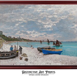 Vintage Monet Beach Scene | Impressionist Wall Art | Digital Printable Art | Downloadable Image #NTQ3MjYz