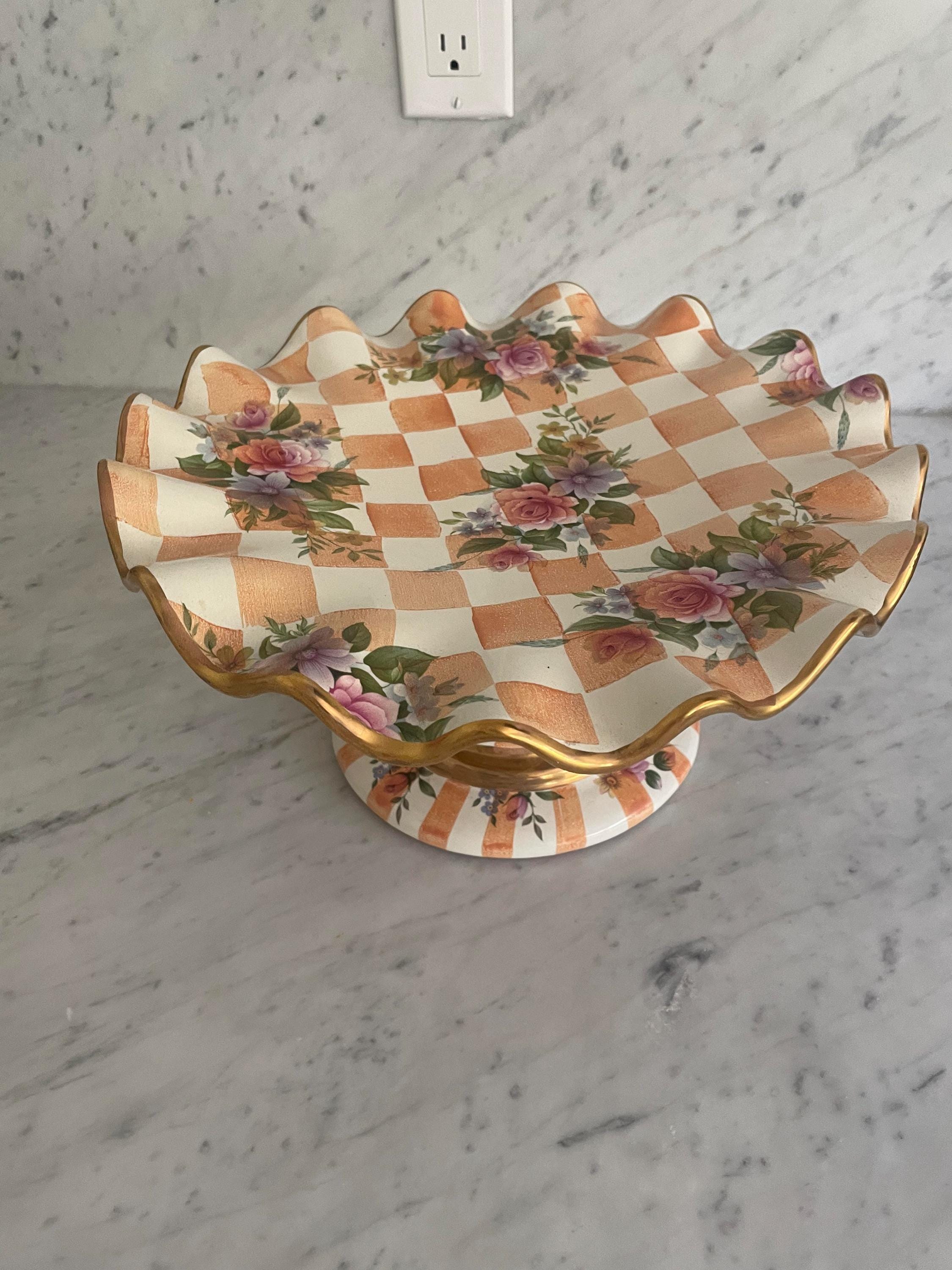 Mackenzie-childs Vintage Orange Marmalade Cake Stand - Honeymoon