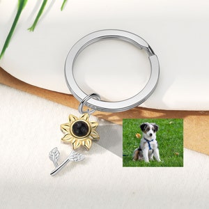 Custom Photo Projection Keychain for Women,Keychain with Photo inside, Hidden Photo Keychain, Pet memorial gift