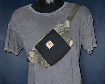 Riñonera Carhartt, bolso de cinturón reciclado, bandolera de camuflaje