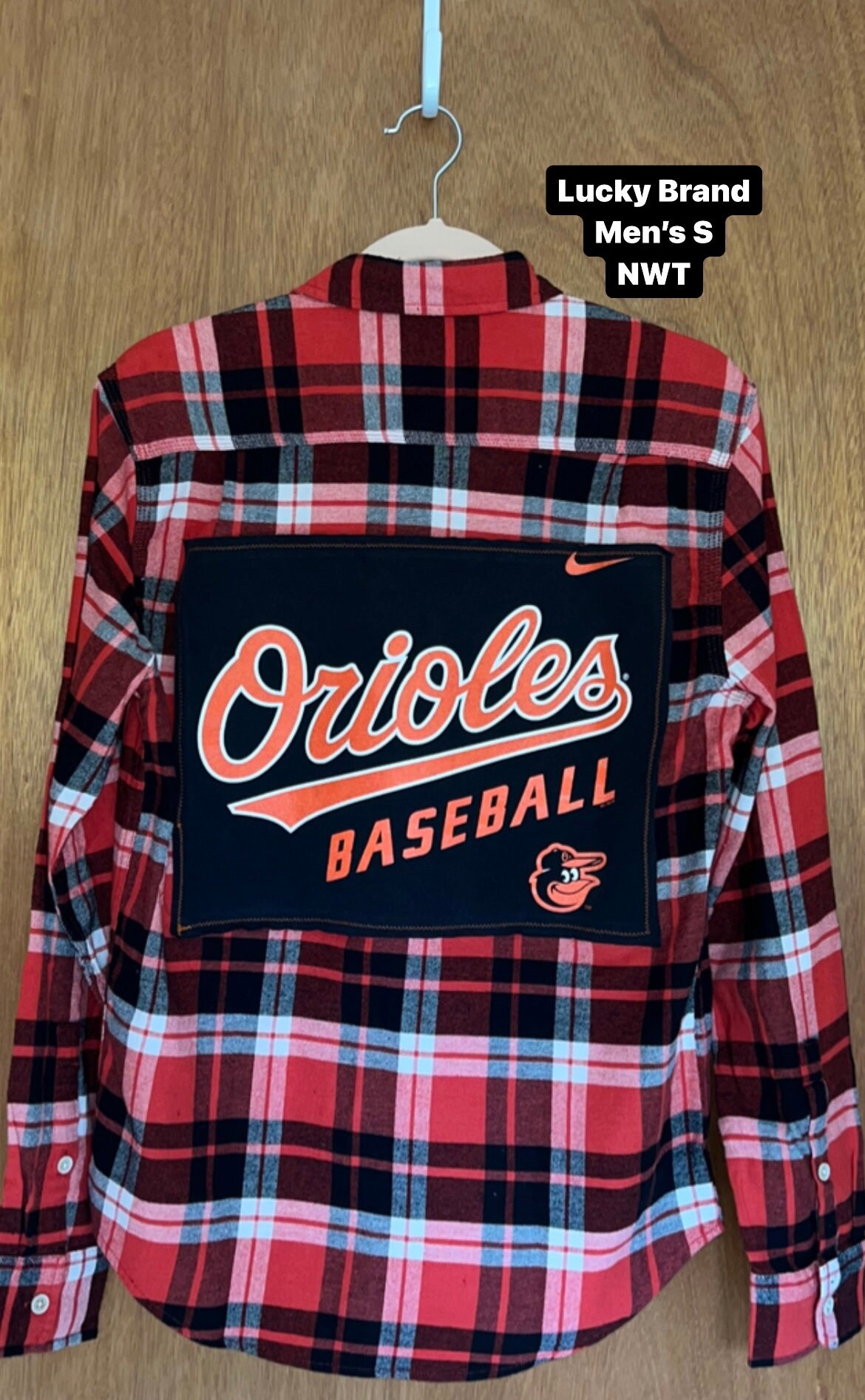 Baltimore Orioles Upcycled Flannel shirt size Small