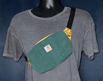 Riñonera Carhartt, bolso de cinturón reciclado, bolso cruzado
