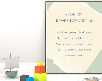 TRAD MOM BLESSING for Every Day of the Week, Instant Printable Wall Art, Best Gift for New Moms, Blessingways, and Blessing Ceremonies