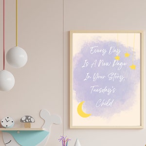 DIENSTAGS KIND Inspirierendes Kinderzimmer Dekor, motivierende Wandkunst, Gender-Neutral Aquarell Druck, Bestes Geburtstagsgeschenk, Neues Baby Geschenk