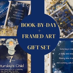Coffret cadeau jour de la semaine NOUVEAU BÉBÉ ! Livre dédicacé par jour et impression de comptines encadrée, avec sac cadeau + carte ! Cadeau unique, livraison GRATUITE !