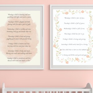 NURSERY RHYME Wall Art Printable Set, Baby Astrology Gift, Classic and ...