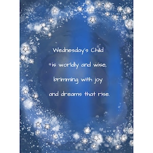 WEDNESDAY'S CHILD Rhyme: Nursery Décor Featuring the Verse for Children