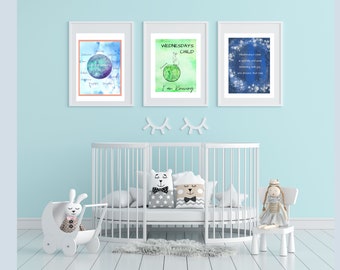 THURSDAY GALLERY WALL: Child's Room Décor Digital Print Set Customized for Children Born on Thursdays