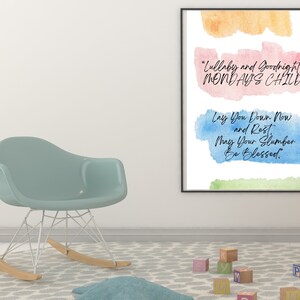 LULLABY & Goodnight, MONDAY&#39;S CHILD: Nursery Rhyme Song Instant Printable Wall Art For Any Room Décor, Best New Baby Gift, Gender Neutral