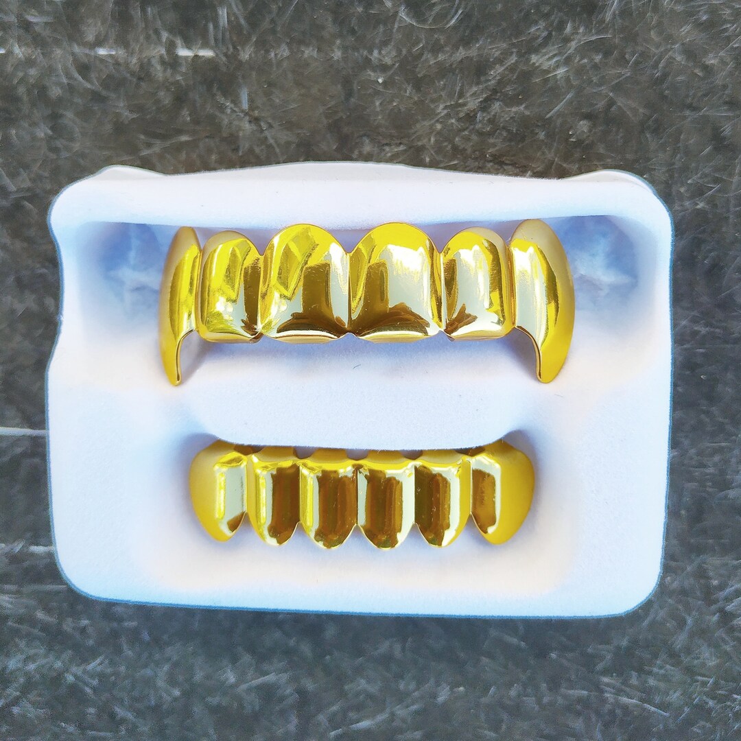 18k Gold Vampire Grillz, Vamp Grillz, Gold Grillz, Silver Grillz, Hip