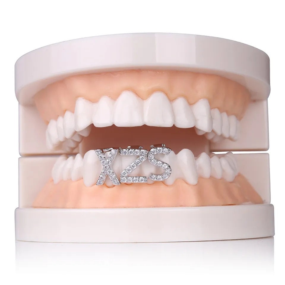 18k Gold Custom Diamond Letter Grillz Custom Letter Grillz Etsy