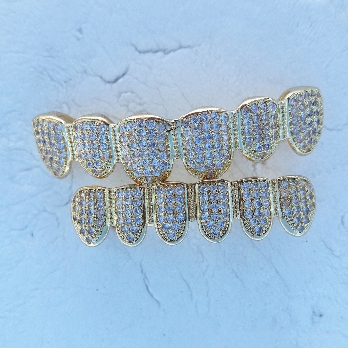 18k Gold Diamond Grillz, Silver Grillz, Iced Out Grillz, Gold Grillz
