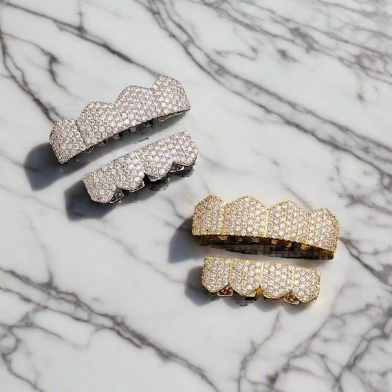 Grillz For Kids Hip Hop Flooded Ice Drip Style Top Bottom AAA