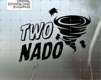 Diseño SVG y PNG del segundo cumpleaños de Two-nado para máquinas de corte Cricut y Silhouette