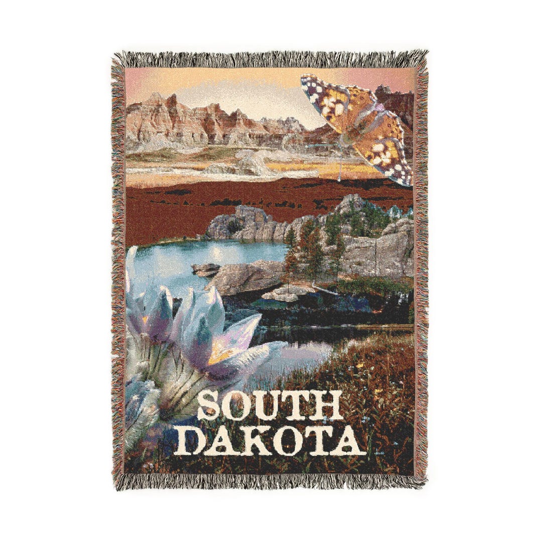 Cozy South Dakota State Symbols Throw Blanket - 52x37 Inch Scenic ...