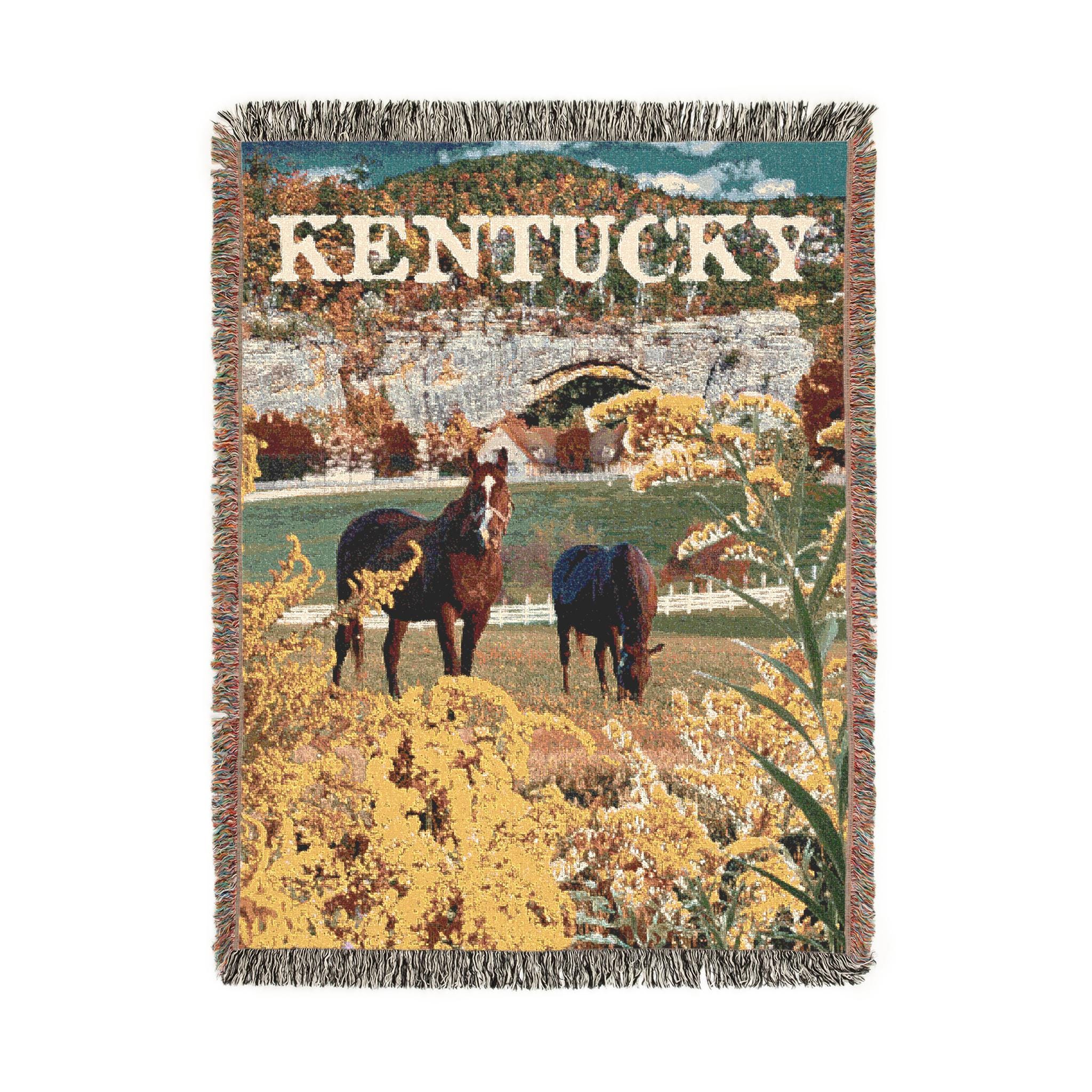 Cozy Kentucky State Symbols Throw Blanket - 52x37 Inch Scenic