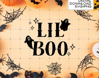 Lil Boo Halloween Shirt: Spooky Ghost Baby Design (SVG & PNG Digital Download
