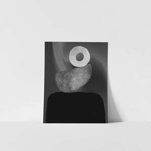 Abstract Shapes, gradient backdrop, Black and White, Monochrome, Minimal Art, Modern Design, Instant Digital Download, Wall Art Poster Print