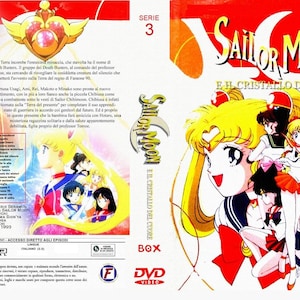 splendido dvd set-box mitica serie tv animata fuori catalogo "Sailor Moon e il cristallo del cuore" terzastagione della serie, in italiano