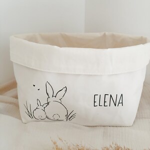 Personalized cotton Easter basket large | Easter basket with name | Easter gift | Easter Bunny