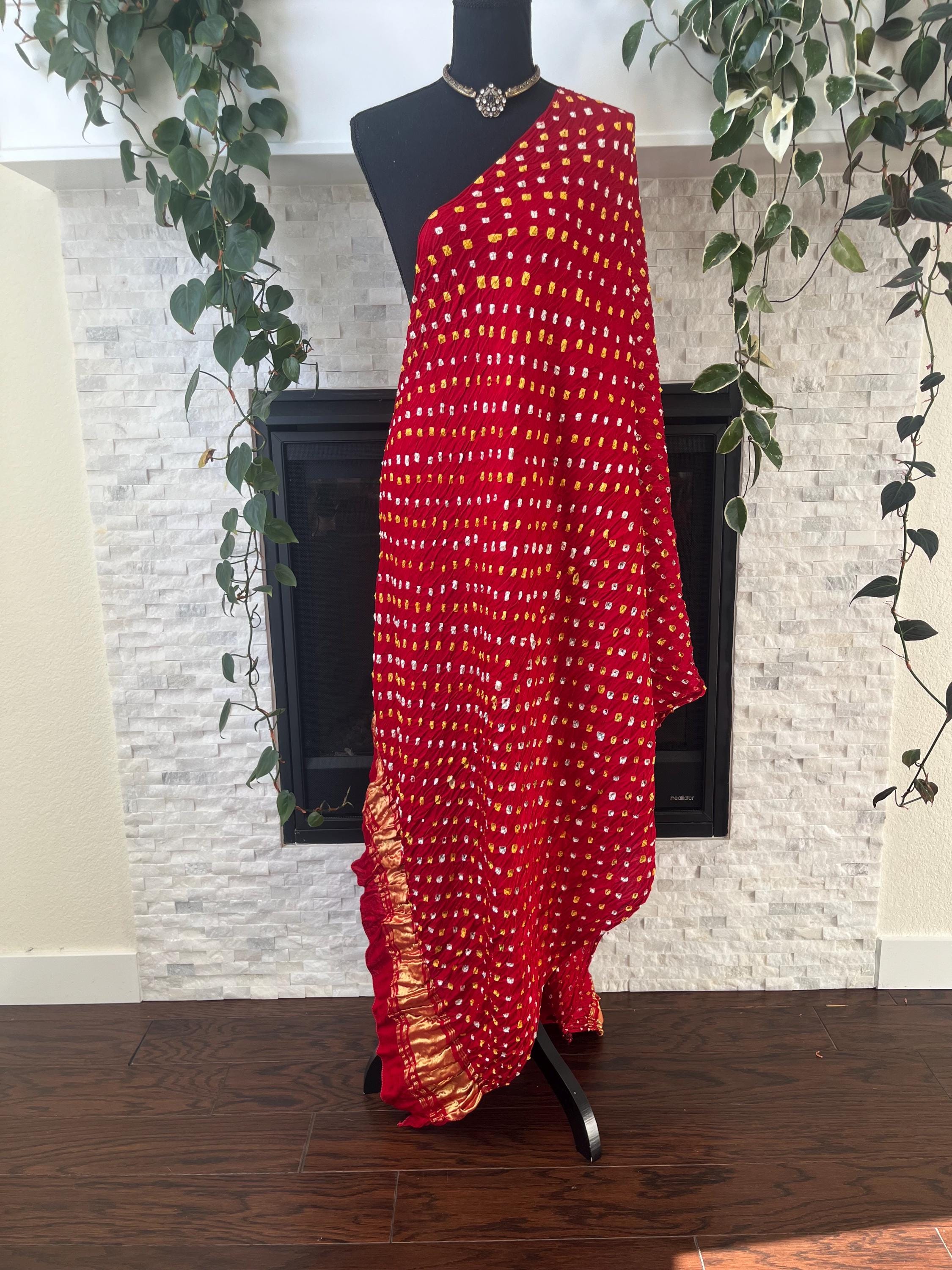 Gajji silk bandhini dupattas | Dupattas | gajji silk dupatta | bandhini dupatta | bandhini