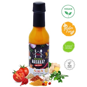 Masarap Fire Hot Sauce, Gourmet Hot Sauce, Knoblauch & philippinisch-westafrikanische Gewürze - Fire Hot Sauce, Foodie Geschenk, sehr würzig,